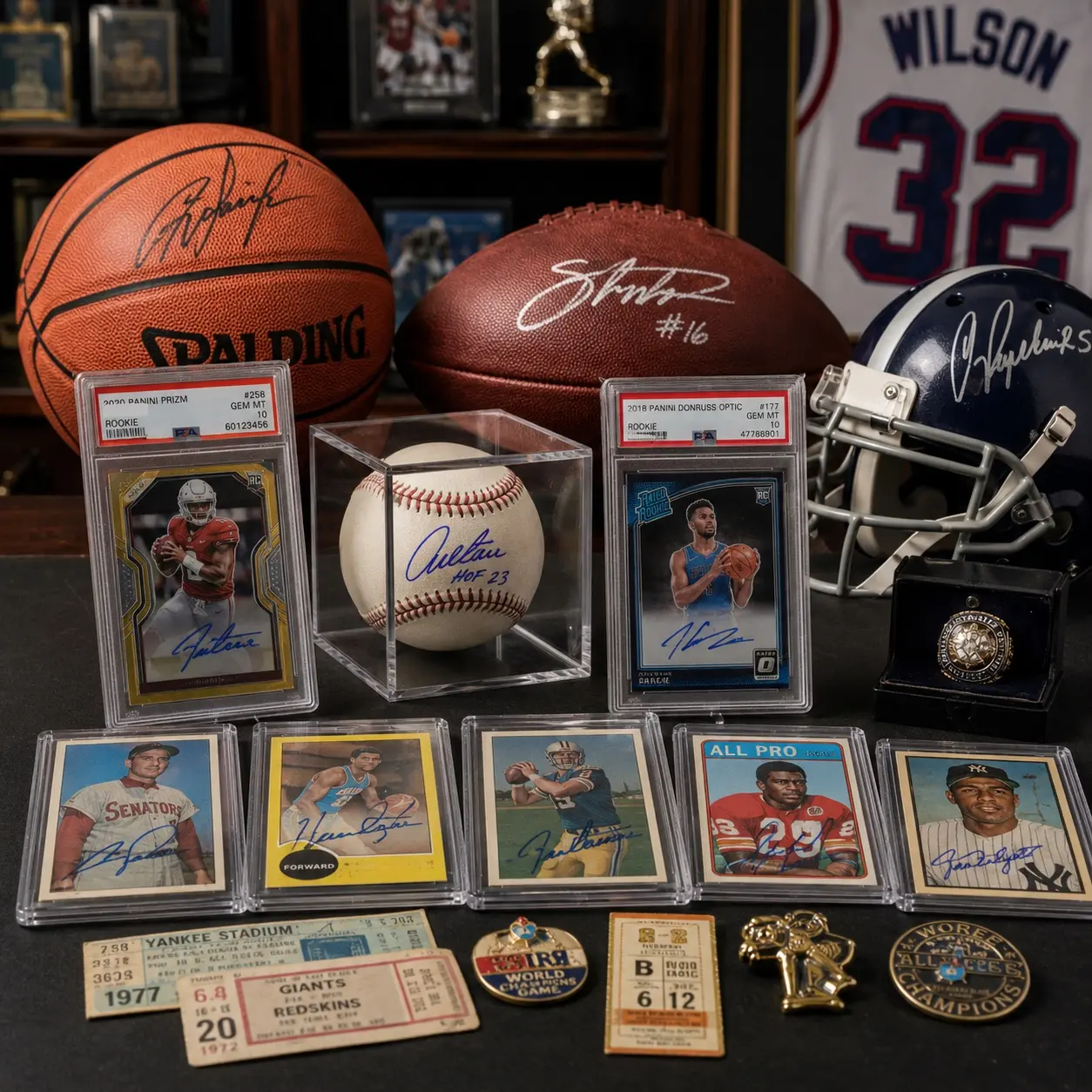 Sports cards and autographed memorabilia we buy